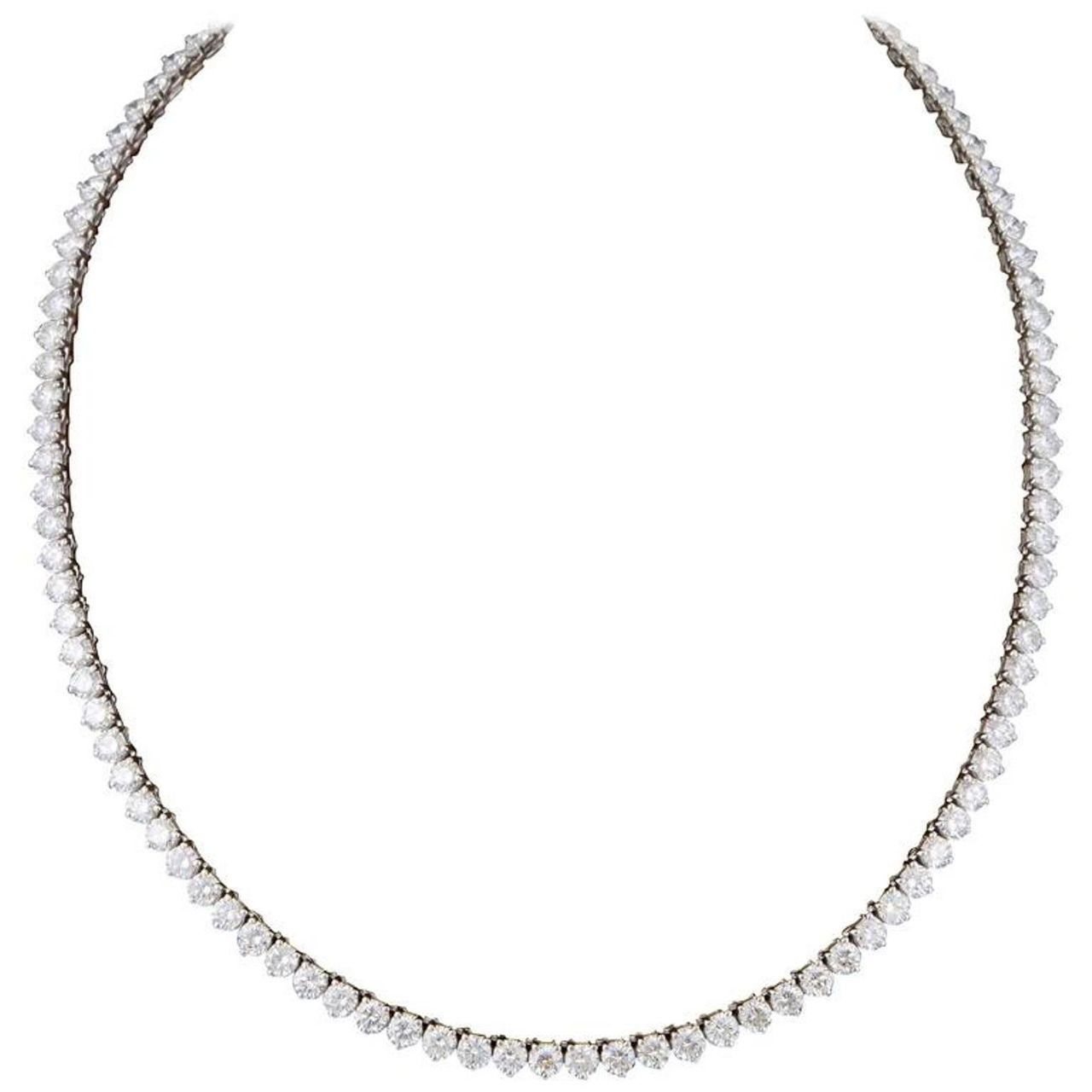 16.25' Tennis necklace with 3-prong set (182) round diamonds.  D5.35ct.t.w.
