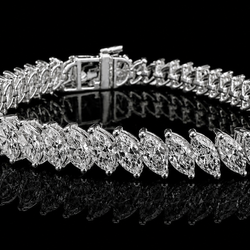 12.92 CT 18K WHITE GOLD MARQUISE DIAMOND BRACELET