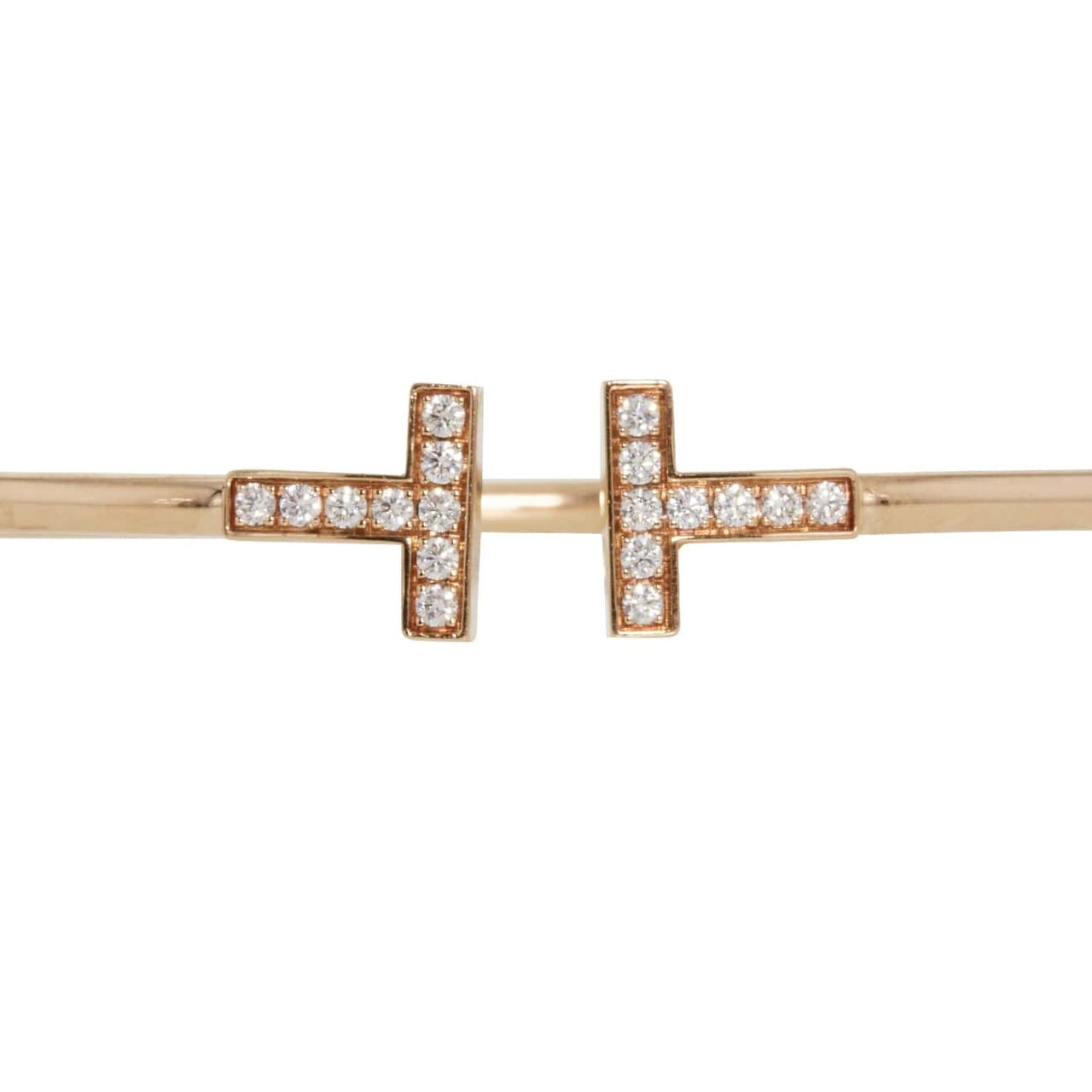 TIFFANY&CO. Wire Bracelet in Rose Gold with Diamonds
