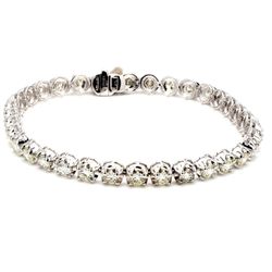 7' Tennis bracelet with crown head prong set (34) round diamonds.  D6.27ct.t.w.