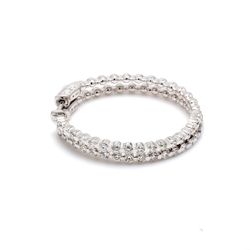 0.75' Inside out hoop earrings with 4-prong set (50) round diamonds & with special spring lock.  D0.53ct.t.w.