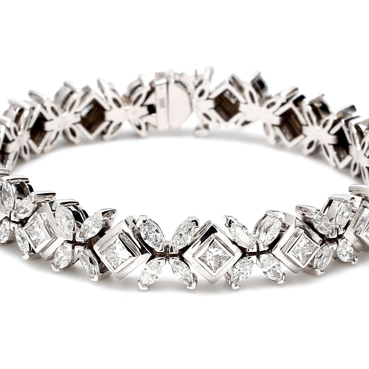 8' Bracelet with marquise & princess cut diamonds.  D10.39ct.t.w.