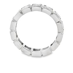 Eternity band east west style in 18K WG with bezel set (14) emerald diamonds.  D2.74ct.t.w.  Size 6
