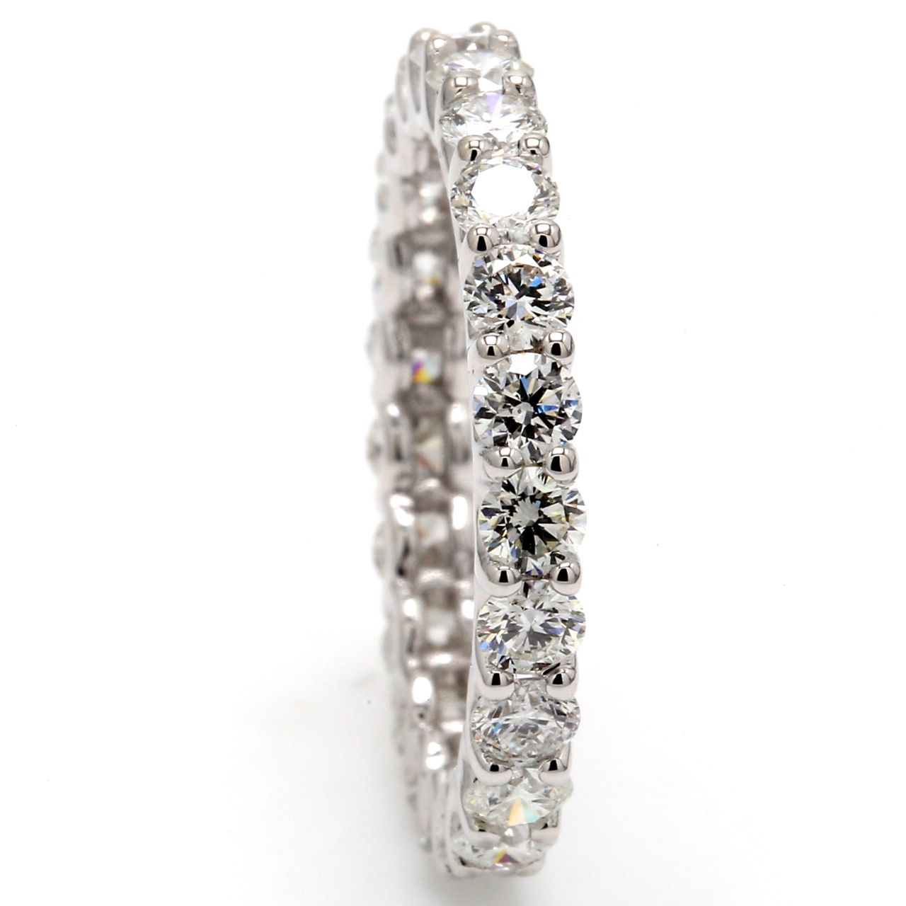 Eternity band in 18K WG with U-prong set (22) round diamonds.  D1.77ct.t.w.  Size 6