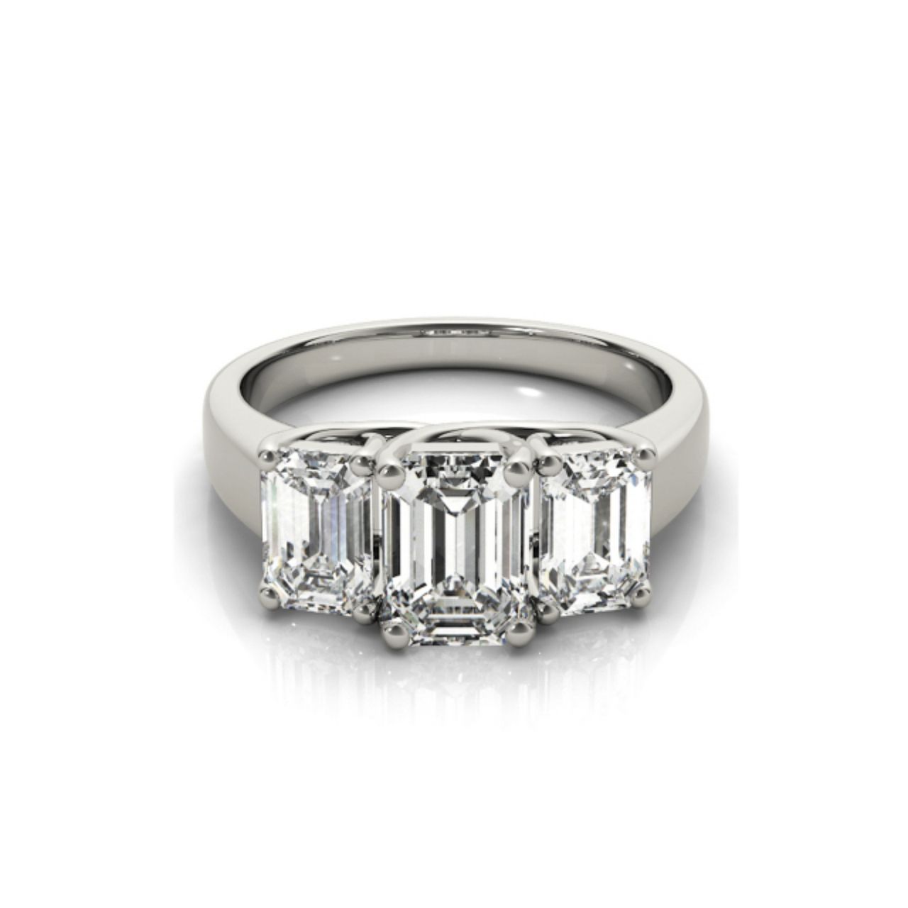 1.30ctw 3 Stone Emerald Cut Ring