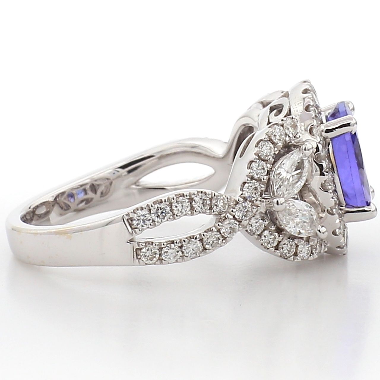 Tanzanite and Diamond Halo Ring