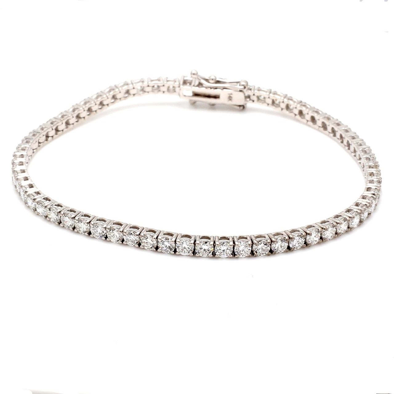 7.25' Tennis bracelet with 4-prong set (62) round diamonds.  D4.91ct.t.w.