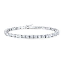 7' Tennis bracelet with basket prong set (42) emerald cut diamonds.  D10.26ct.t.w.
