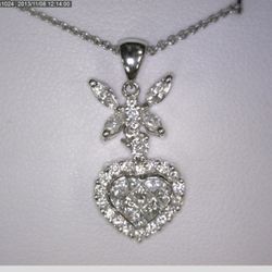 Flower and Heart Pendant