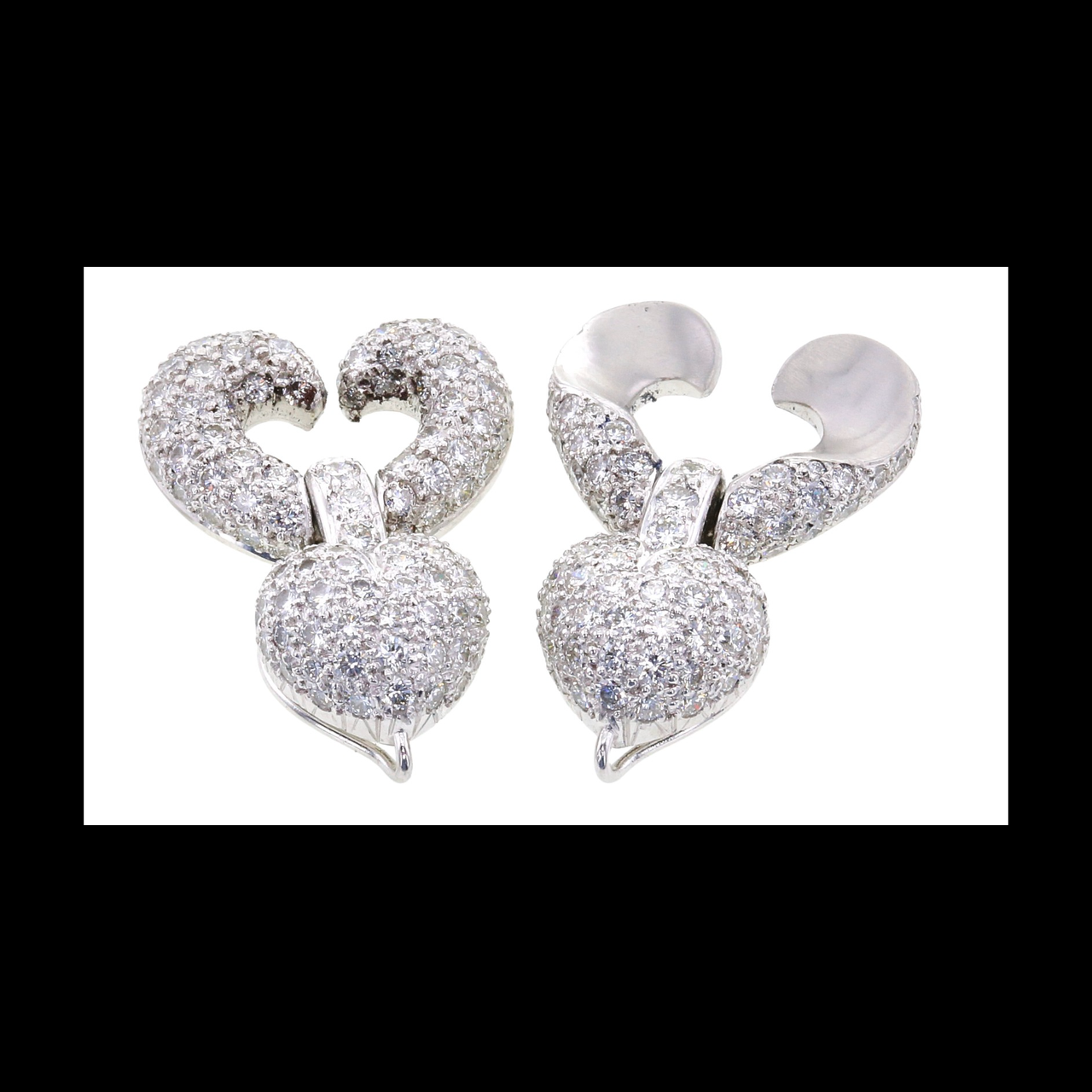 7.65Cts Natural Diamond Pair of Pendants Platinum