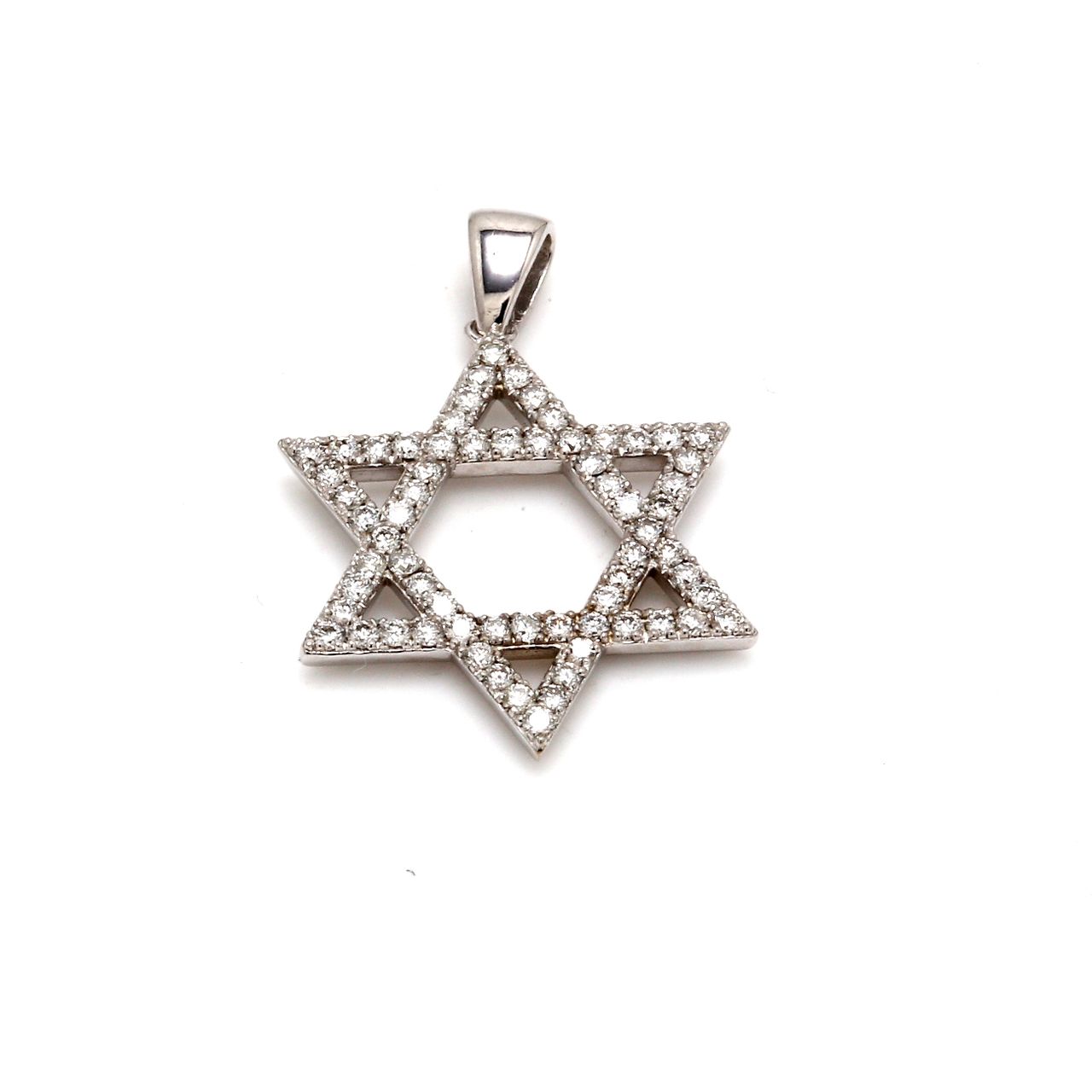 Star of David pendant with pave set round diamonds.  D0.58ct.t.w.