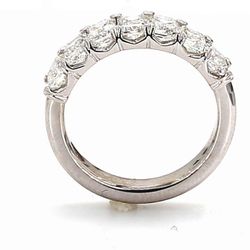 7-stone band in platinum with prong set emerald cut diamonds.  D2.15ct.t.w.  Size 5.25