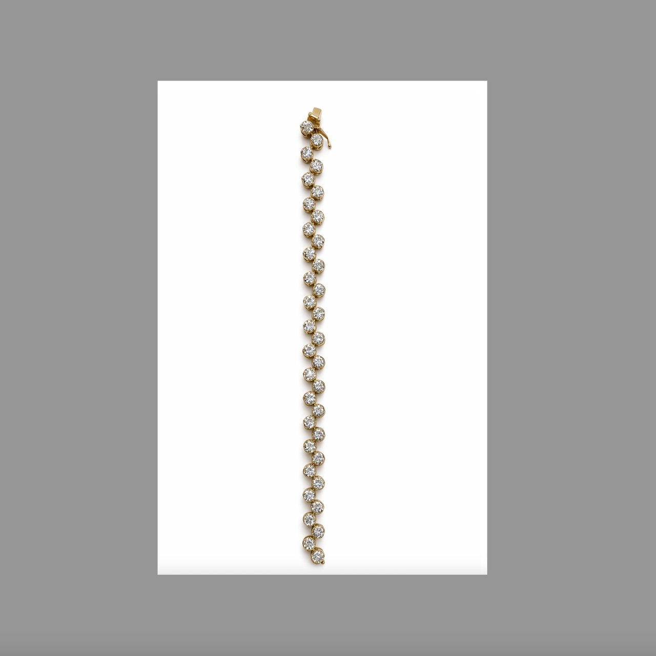 9.22 Carat Yellow Gold Alternating Round Diamond Bracelet