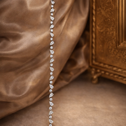Pear and Round Alternating Diamond Bracelet