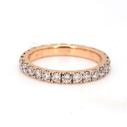Eternity band in 18K RG with U-prong set (32) round diamonds.  D0.80ct.t.w.  Size 6