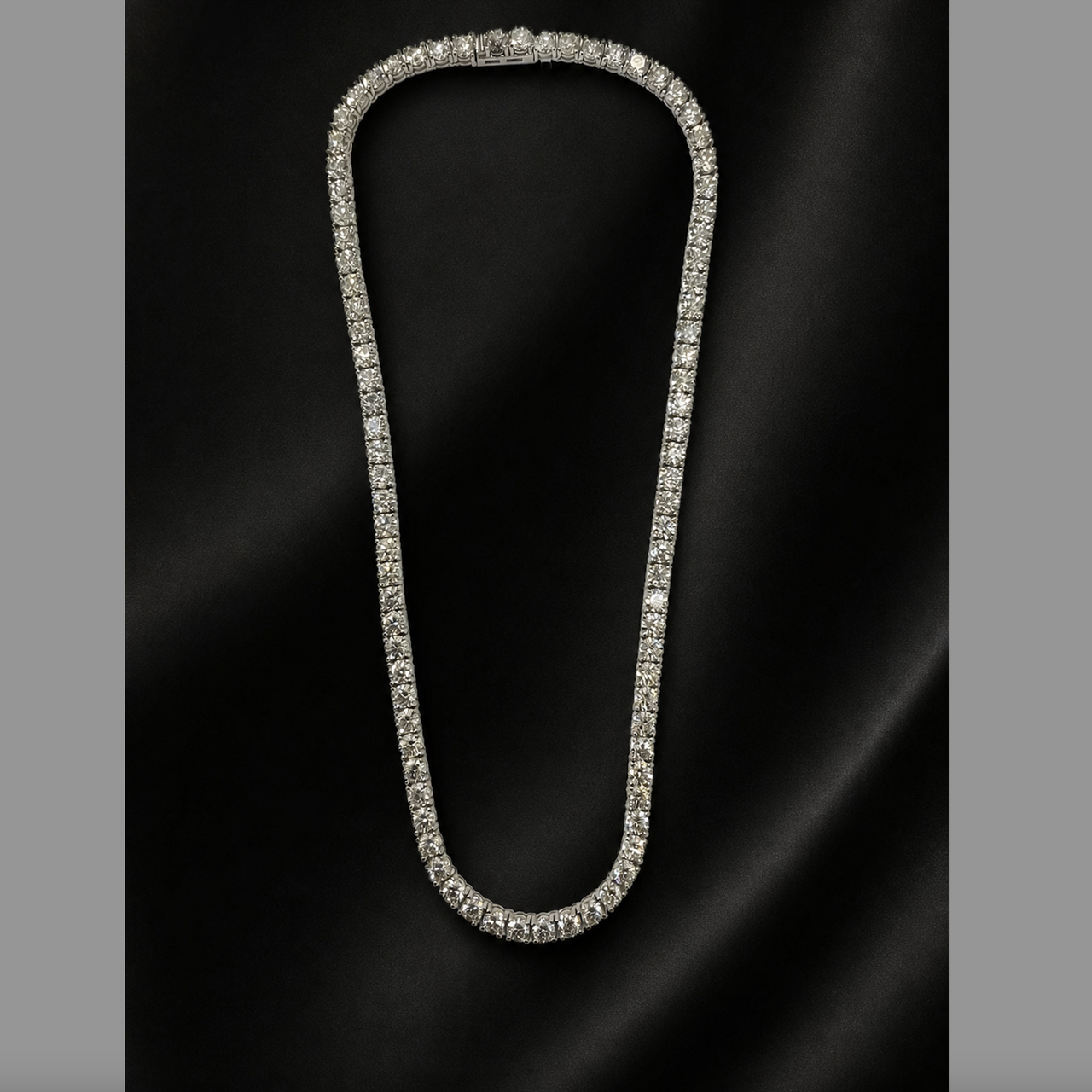 14K WG 27.64 GMS, 38.01 CTS DIAMOND NECKLACE 