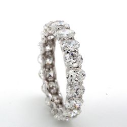 Eternity band with U-prong set (19) oval cut diamonds.  D2.62ct.t.w.  Size 4