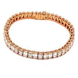 6.25' Tennis bracelet in 18K RG with basket prong set (46) emerald cut diamonds.  D14.49ct.t.w.