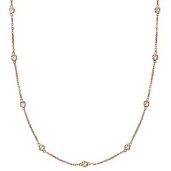 18' Diamonds by the yard necklace in 18K RG with bezel set round diamonds.  D1.31ct.t.w.
