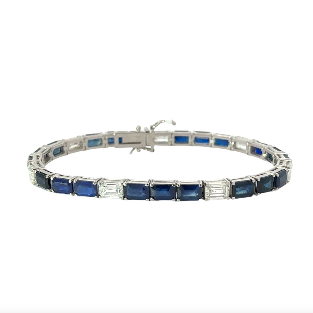 RARE BLUE SAPPHIRE AND WHITE DIAMOND BRACELET