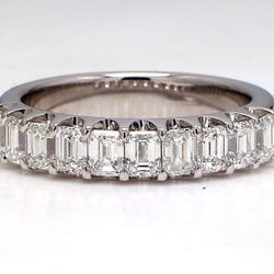 10-stone band with U-prong set (10) emerald cut diamonds.  D2.37ct.t.w.  Size 9