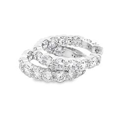 1' Inside out hoop earrings in 18K WG with prong set (22) round diamonds.  D5.01ct.t.w.