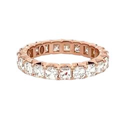 Eternity band in 18K RG with U-prong set (21) asscher cut diamonds.  D2.67ct.t.w.  Size 6