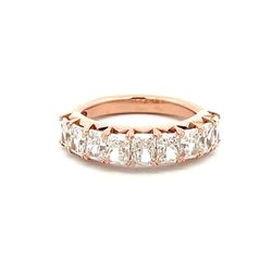 9-stone Band in 18K RG with shared prong set radiant cut diamonds.  D2.14ct.t.w.  Size 5.50