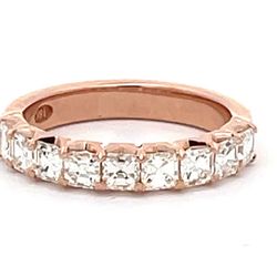 9-stone band in 18K RG with U-prong set asscher cut diamonds.  D1.25ct.t.w.  Size 6
