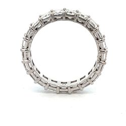 Eternity band in 18K WG with basket prong set (21) asscher cut diamonds.  D3.63ct.t.w.  Size 8
