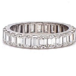 Eternity band with U-prong set (29) emerald cut diamonds.  D2.45ct.t.w.  Size 6.25