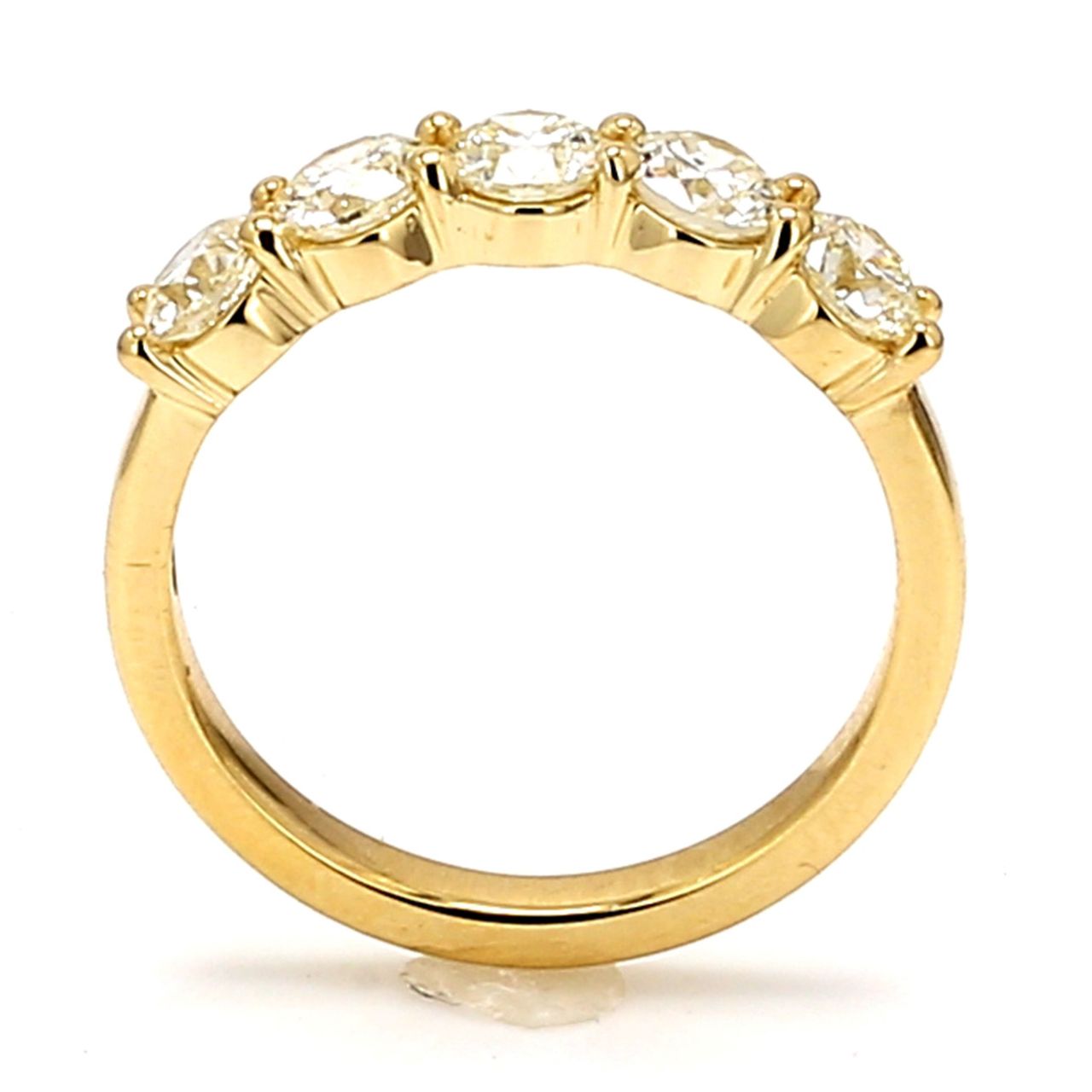 5-stone band in 18K YG with prong set round diamonds.  D1.21ct.t.w.  Size 6