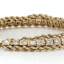 Yellow Gold Antique Diamond Bracelet