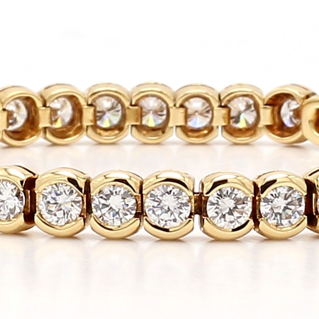 Yellow Gold Bezel-Set Tennis Bracelet