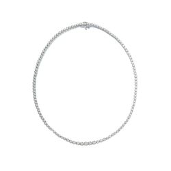 24' Straight line illusion tennis necklace with 4-prong set round diamonds.  D4.95ct.t.w.