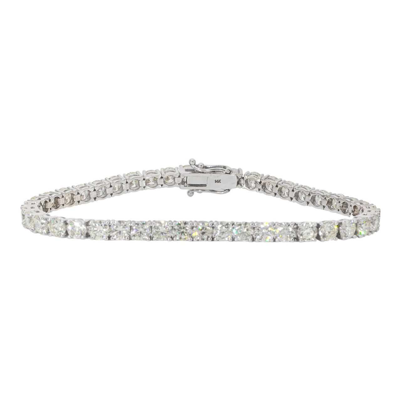 7.5' Tennis bracelet with 4-prong set (43) round diamonds.  D13.00ct.t.w.