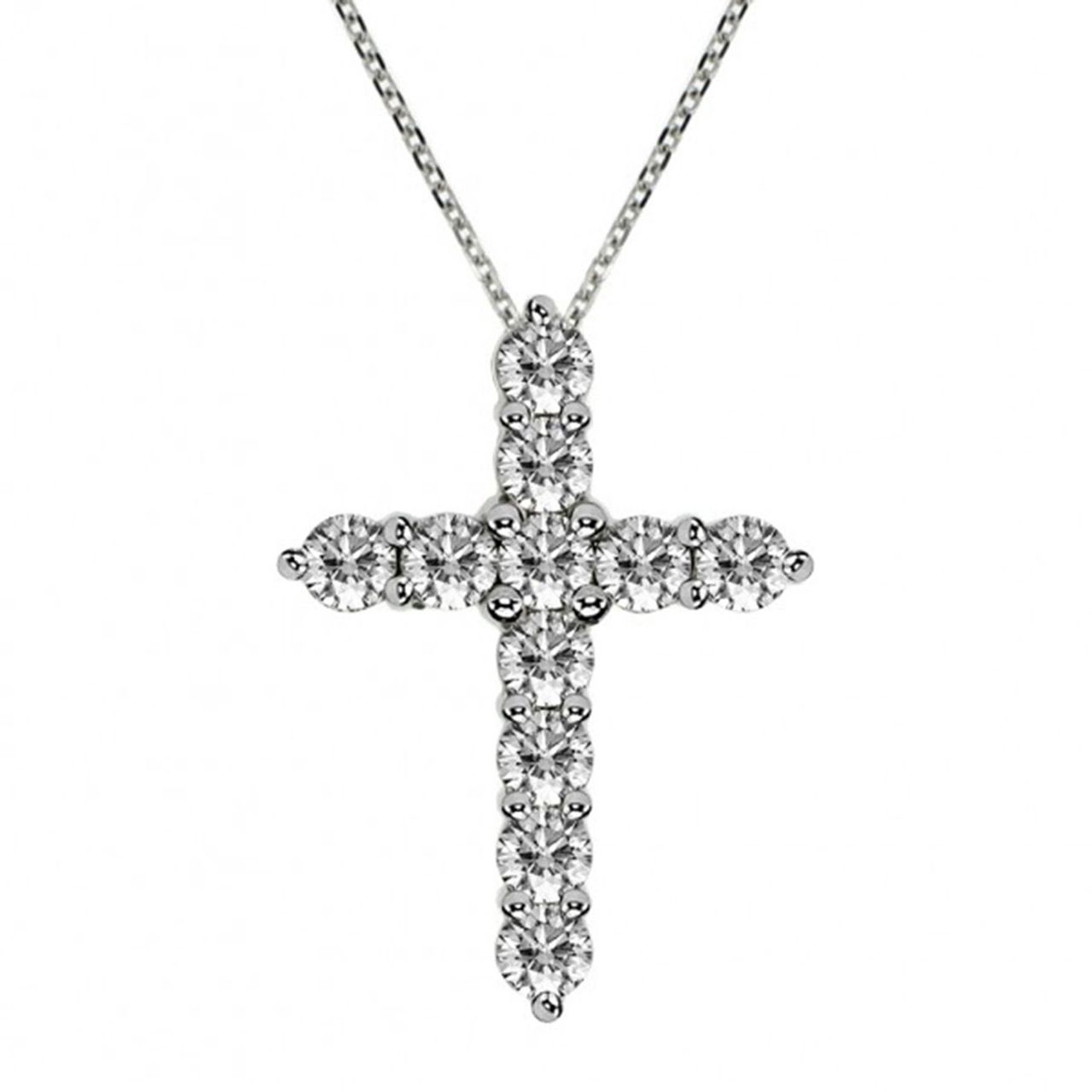 1.25' Cross pendant with prong set (17) round diamonds.  D0.30ct.t.w.