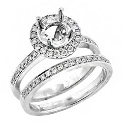 Halo Diamond Semi-Mount Ring Set