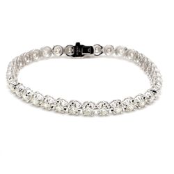 7' Tennis bracelet in 18K WG with crown head set G-H/VS2-SI1 (27) round diamonds.  D9.51ct.t.w.