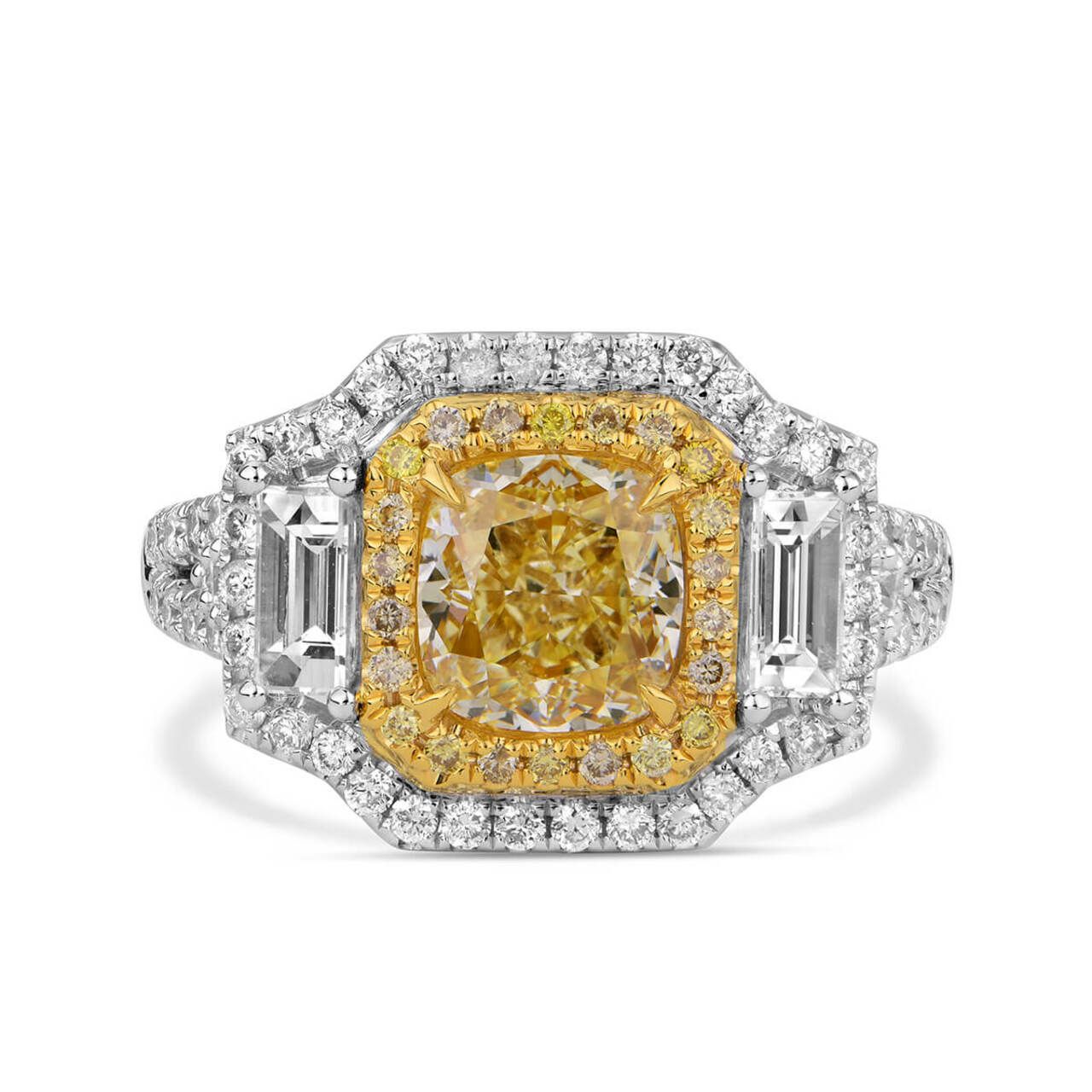 18KWG Cushion Shape Double Halo Ring
