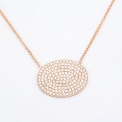 Necklace in 18K RG with pave set round diamonds.  D1.42ct.t.w.