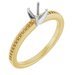 18K Yellow/White Gold 3.25 mm Square Engagement Ring Mounting