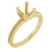 18K Yellow Gold 6 mm Cushion Engagement Ring Mounting