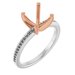 14K White/Rose Gold 7 mm Asscher Engagement Ring Mounting