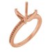 14K Rose Gold 7 mm Asscher Engagement Ring Mounting