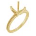 14K Yellow Gold 7 mm Asscher Engagement Ring Mounting