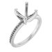 18K White Gold 8 mm Cushion Engagement Ring Mounting