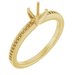 18K Yellow Gold 3.25 mm Square Engagement Ring Mounting