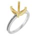 14K White/Yellow Gold 8 mm Cushion Engagement Ring Mounting