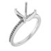 14K White Gold 7 mm Asscher Engagement Ring Mounting